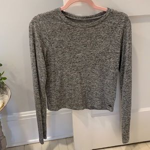 Hollister heathered gray long sleeve